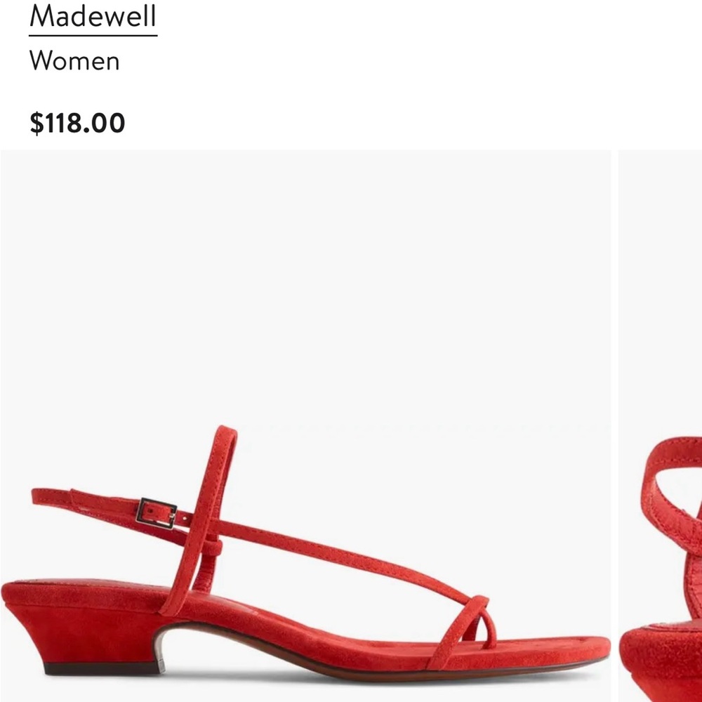 Madewell Red Strappy Sandals